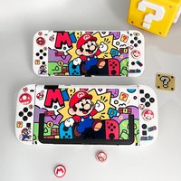 Switch2 Protective Shell Mario Cartoon Custom Graffiti Cute Oled Ns Protective Shell Anime Game Peripheral