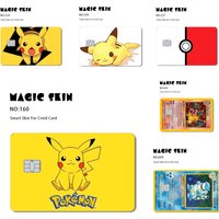 Pokemon Anime Bank Credit Cards Matte Stickers Pikachu Charizard Blastoise Decoration Waterproof Scratch Resistant Stickers Gift