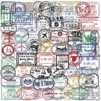 60Pcs Transparent Vintage Postmark Stickers - Waterproof PET Decor for Journals, Guitars & Notebooks( Anime Worlds Store)