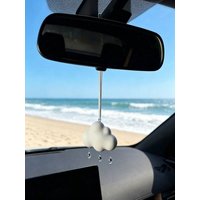 Raindrop & Cloud Car Pendant Luxury Aesthetic Rearview Mirror Hanging Ornament Elegant Auto Interior Decor