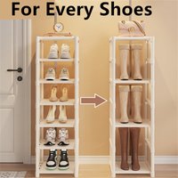 4/5/6/7 Layers White Shoe Organizer Space-saving Shoe Rack Shelf For Entryway Hallway Living Room Adjustable Saving Cabinet