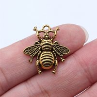WYSIWYG 20pcs 21x20mm 3 Colors Bee Charms Pendant For DIY Jewelry Making Handmade Jewelry Craft Findings