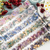 Fashion PET Flower Tape 5x200cm DIY Four Seasons Series Plant Tape Adhesive Landscaping Tape Card Making
