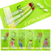 3pcs/Set Sabiki Cluster Luminous Soft Lure Eel Rigs String Hooks Lure Fishes Saury Squid Mackerel Scad Saltwater Fishing Tackle