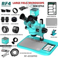 RF4 6558PRO Ultra HD Trinocular Stereo Microscope Large Base 6.5X-58X For Phone PCB Welding Microscope Large-field 4K 2K Camera