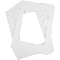 10pcs A4 White Cardboard Picture Frame Mat Round Cutout For Photo Art Print Craft Diy Framing Project Matte Board