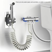 High pressure handheld shower kit - stainless steel bathroom cleaning spray gun with 4.8-inch hose and wall bracket