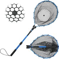 Goture Fishing Landing Net Aluminium Alloy Telescopic Fishing Net Small Mesh Trout Folding Portable Hand Net Fishing Tools
