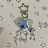 jellyfish aesthetic beaded keychain y2k Handmade