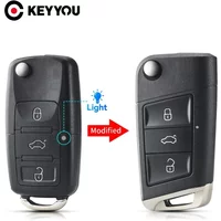 KEYYOU For Volkswagen VW Golf 4 5 6 7 Jetta Passat CC Tiguan Polo Beetle Skoda Flip Remote Car Key Shell Case