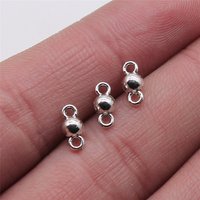 40pcs Small Ball Pendant Connector Charms DIY Alloy Jewelry Findings Antique Silver Color 4x8mm