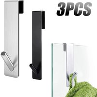 1/2/3PCS Stainless Steel Hooks for Shower Door Behind Door Towel Rack S Shape Bathrobe Rack Towel Hooks Bathroom Accessories