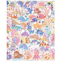 AliExpress Rspctou 10/30/50pcs Cartoon Colorful Cute Marine Animals Stickers for Suitcase Guitar Laptop Bike Aesthetic Graffiti Sticker Fun DIY Toy