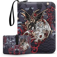 Yugioh TCG GAME Card Binder Yu-Gi-Oh Blue-Eyes White Dragon Cards Holder Album 4-Pocket Trading Card Game Collection Card Holder