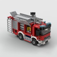 253PCS Fire Engine Model MOC Building Bricks Urban Rescue Vehicles Modular Technology Children Holiday Gifts Assemble Toys Suit
