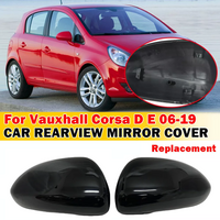 Pair Replacement For Vauxhall OPEL Corsa D 2006-14 E 2014-2019 Rearview Side Mirror Covers Cap Rearview Mirror Cap Covers