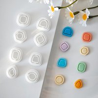 8Pcs Basic Geometric Polymer Clay Cutters Stylish Small Plastic Molds for Essential Jewelry Making Kit Handmade Crafts Earrings