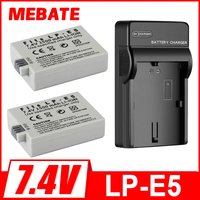 1500mAh 7.4V LP-E5 LP E5 Camera Battery + LED LPE5 Battery Charger for Canon 500D 450D 1000D Rebel Xsi Kiss X3/F Battery