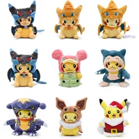 Cos Eevee Pikachu Cosplay Plush Toys Charizard Peluche Lucario Stuffed Animal Doll Collectible Gift,Cartoon 20-30CM