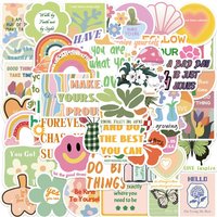 10/30/50PCS Inspiring Pink Green PVC Sticker Aesthetic Decoration Scrapbooking Stationery School Supplies