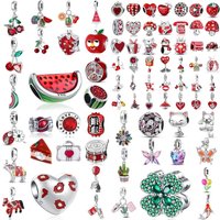 925 Silver Strawberry, Pomegranate Beads Butterfly, Horse Pendant Fit Original Bracelet DIY Accessories Exquisite Jewelry