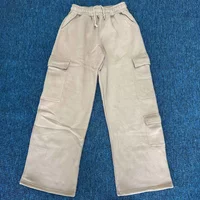 new NEW Men's Casual Pants Multiple Pockets American Style Work Pants Women Low Waist Belted Straight Leg Wide Leg Pants