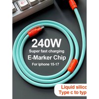 240W PD Type C to Type C Cable Super Soft Liquid Silicone USB C Fast Charger For iPhone 17 16 15 Pro Max Xiaomiro Max Samsung