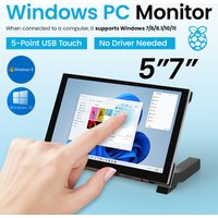 5/7 Inch Raspberry Pi Monitor LCD 1024x600 IPS 5-Points Capacitive Touchscreen Drive Free HDMI Display For Win 7/8/10/11