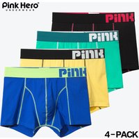 4-PACK PINKHERO Fashion Underpants For Men,Stylish Comfy And Soft Slip Homme,Cotton Fancy Underwear Boxer Briefs,Men's Panties