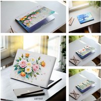 2 Pcs 15.07*10.82 Inches Oil Painting Flower Laptop Stickers Aesthetic Vinyl Decals for MacBook Tablet PC Waterproof Cute Crafts