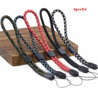 6pcs Universal Adjustable Short Mobile Phone Wrist Straps USB Key Lanyard Walkie Talkie Hand Strap Rope Audio Anti-lost Lanyard