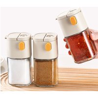 180ml Glass Salt Shaker Spice Jars Salt Sugar Pepper Shaker Box Reusable Sealing Measuring Seasoning Jar BBQ Kitchen Accessories