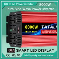 Convertisseur d'énergie à onde sinusoïdale pure 2500w/3500w/4500w/5000w/6000w DC 12v avec affichage LED, adapté pour convertisseur solaire AC 220v et voiture