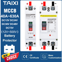 DC 12V 24V 48V 72V MCCB 250A Moulded Case Circuit Breaker Battery 125A 100A 200A 300A 400A Car Charging Pile Protector TAIXI