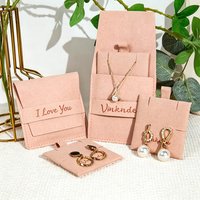 20/50/100Pcs Jewelry Storage Bag Microfiber Velvet Jewellry Pouches Earrings Rings Oil Gift Organizer Custom Logo With Card Pad