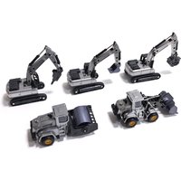 1:70 Mini Forklift Crane Bulldozer Excavator Driller Alloy+Plastic Engineering Diecast Vehicle Inertia Car Toys for Children Kid