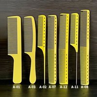 Yellow Hair Cutting Comb Hairdresser Professional Hairdressing Pointed Tail Comb Barber Shop Men's Broad Tooth Hairbrush Y0701