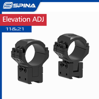 SPINA OPTICS 11mm&21mm Tactical Elevation adjustable 30mmScope Ring Picatinny&Dovetail Rail M4 AR15.308.556.223 etc