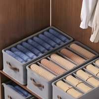 Foldable Storage Box 5-Grid Thick Clothes Sorting Box Pants T-Shirt Organizer Underwear Wardrobe Drawer Storage Box