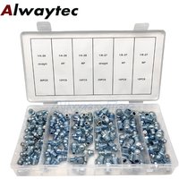 50 Stück/110 Stück Zinklegierung 1/8 1/4 hydraulische Fettnippel passend Zerk Fitting Set Autozubehör gerade 45 Grad abgewinkelt