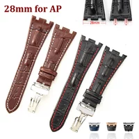 28mm Genuine Cowhide Strap for Audemars Piguet Royal Oak Offshore 15710 15703 26470 Series Waterproof Sport Wrist Band for AP