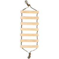 Wooden Cat Ladder Bridge, 2-in-1 Hanging Cat Climbing Toy with Jute Rope, Wall Shelf Connector for Cats