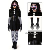 Halloween Scary The Puppet Cosplay Women Gothic Uniforms Game Marionette Fnafff Horror Gloves Clothing Carnival Outfit