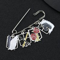 Anime Attack On Titan Four Legion Logos Brooch Pins Overcoat Sweater Badge Classic Casual Birthday Party Gift
