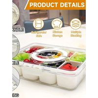 8 Grids Divided Serving Tray Storage Box Kitchen Portable Sub-format Seasoning Separator Box Fresh-keeping Snack Fruits Food Box