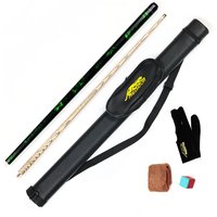 1/2-PC Ash wood Shaft Billiard Pool Snooker Cue with Case Gift Set Kit
