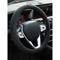 Car Steering Wheel Covers Cowhide Suede Steering Wheel Cover Wrap Universal 37-38cm Breathable Steering Covers Car Accessories