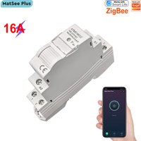 Smart Life ZigBee Circuit Breaker Relay Switch Din Rail Dry Contact 16A Timer 1P App Remote Control Support Alexa Google Home