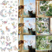 Rainbow Maker Sun Catcher Window Stickers DIY Cat Bird Moon Sun Wall Decals for Living Room Bedroom Glass Decor