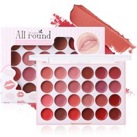 24 Color Matte Lipstick Palette Waterproof Non-Sticky Cup Lip Gloss Palette DIY Smooth Texture Moisturizing Lipstick Gift